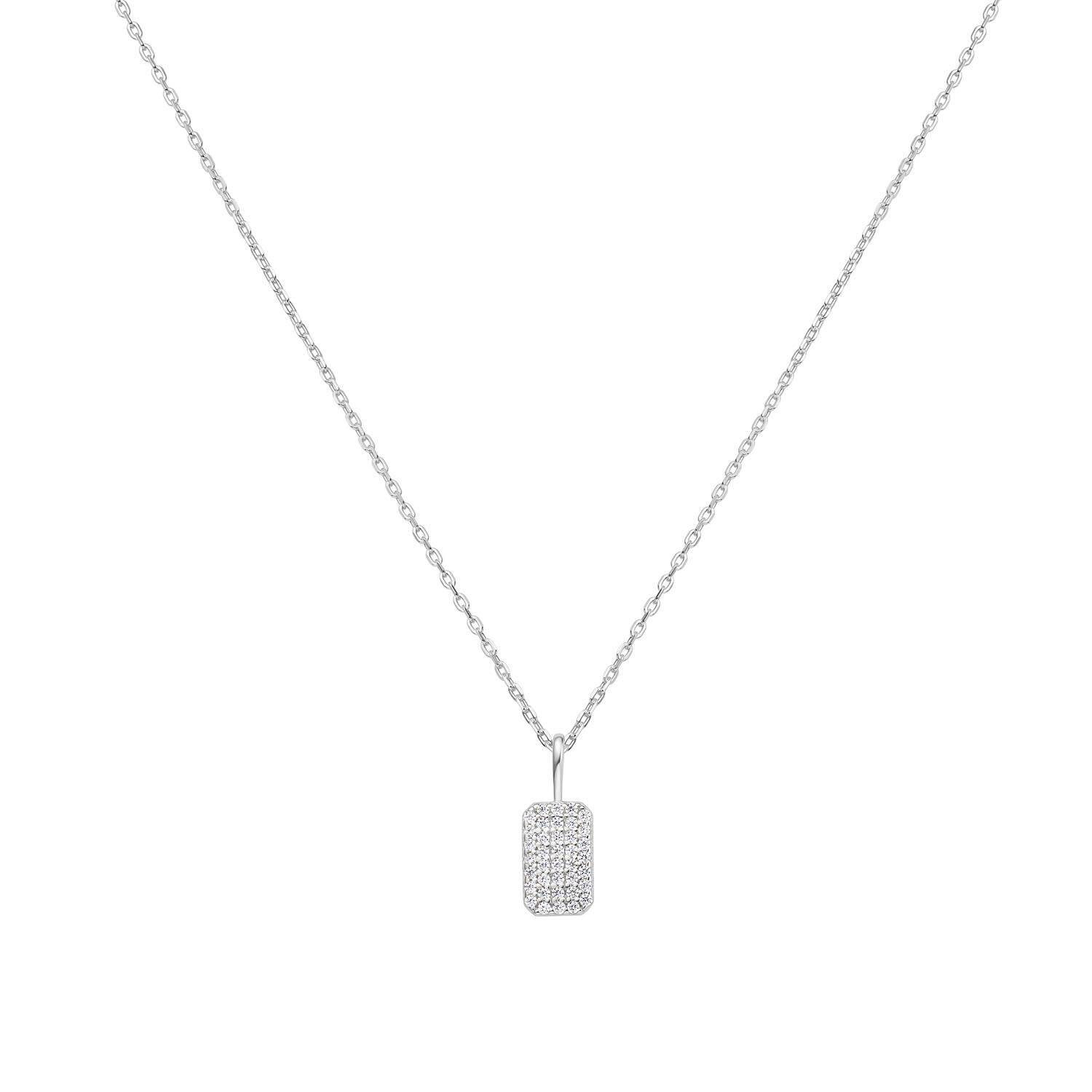  Sunny Sparkler - Colliers met hanger - Zilver / Gerodineerd - Zirkonia - 46-50 cm